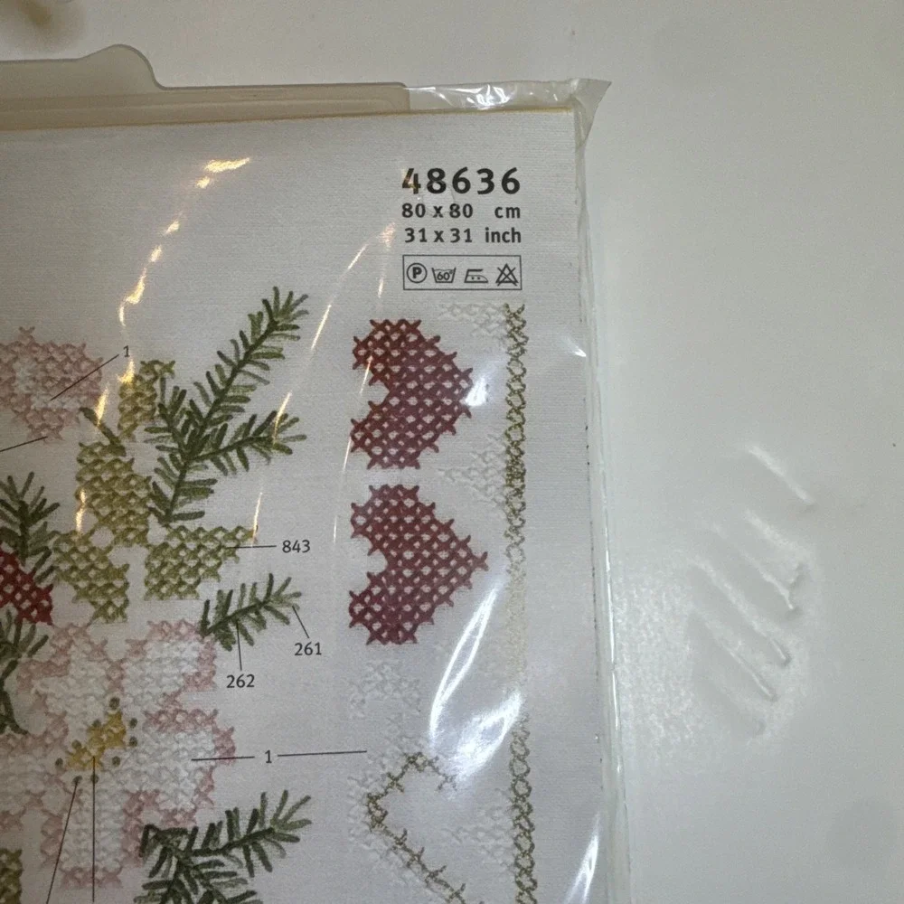 Rico Design Counted Cross Stitch Kit Christmas Table Cloth 31 x 31 inches #48636
